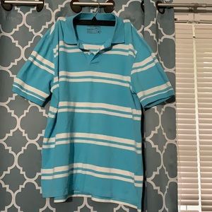 Blue and white stripped dress shirt
